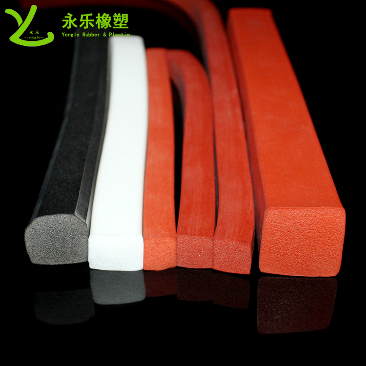 擠出防撞發(fā)泡硅膠條，阻燃發(fā)泡硅膠條，無(wú)氣味門(mén)窗發(fā)泡硅膠密封條